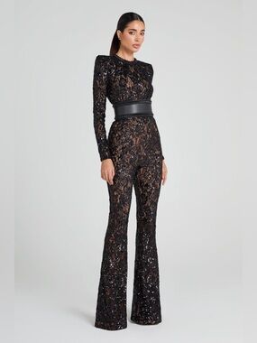 Nadine Merabi BELLA BLACK JUMPSUIT size S ( No belt)